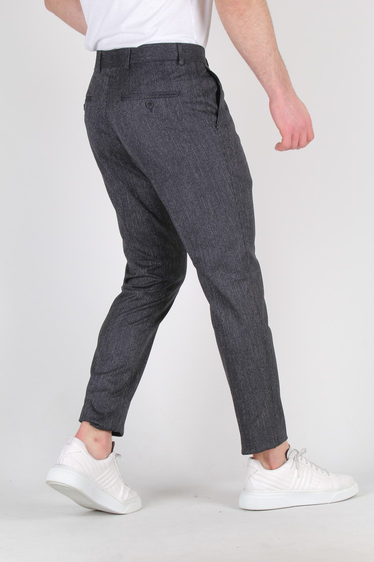 Heren Pantalon Gestreept 9228-01 Zwart