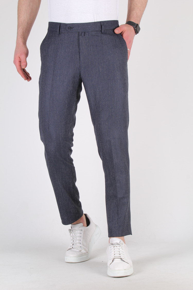 Heren Pantalon Gestreept 9228-01 Zwart