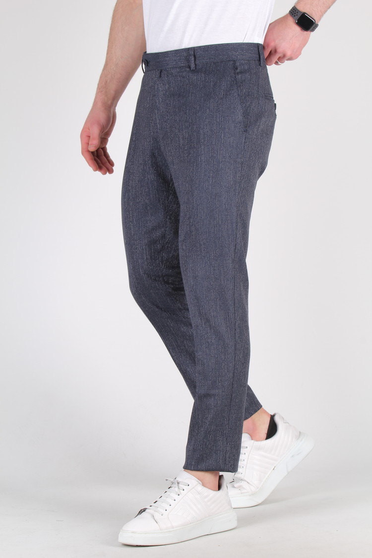 Heren Pantalon Gestreept Blauw 9228-02