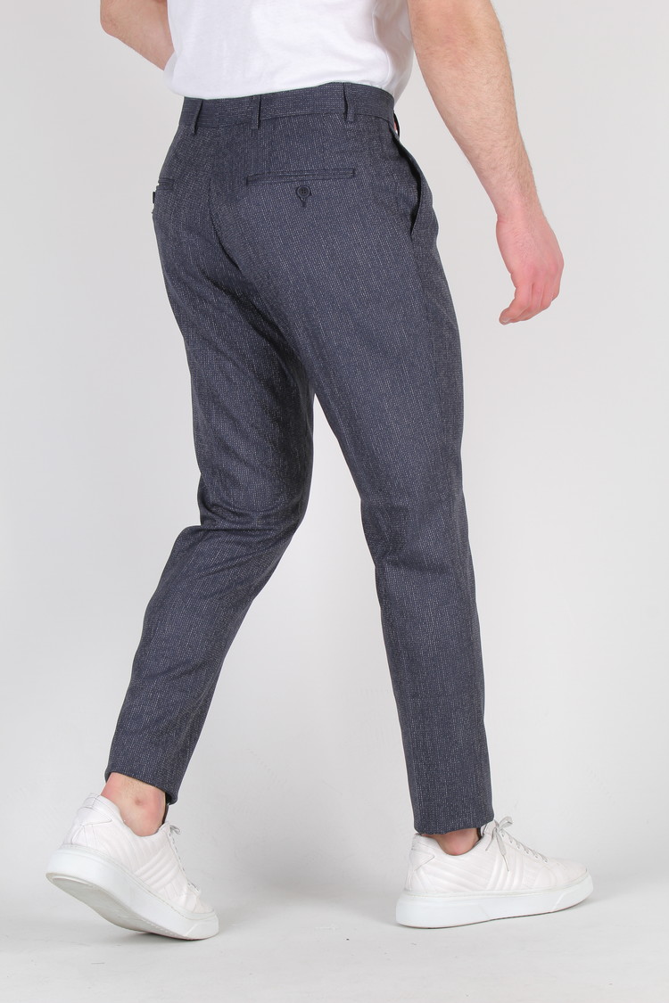 Heren Pantalon Gestreept Blauw 9228-02