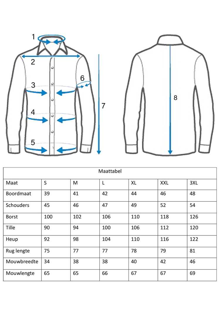 Overhemd blauw met bladeren print 1972