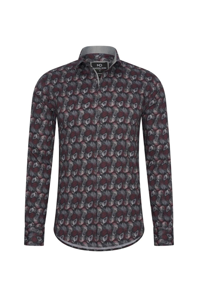 Overhemd bladeren print 1980