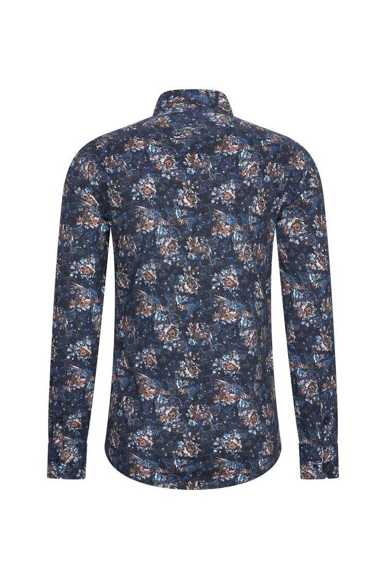 Overhemd blauw bloemenprint 1994