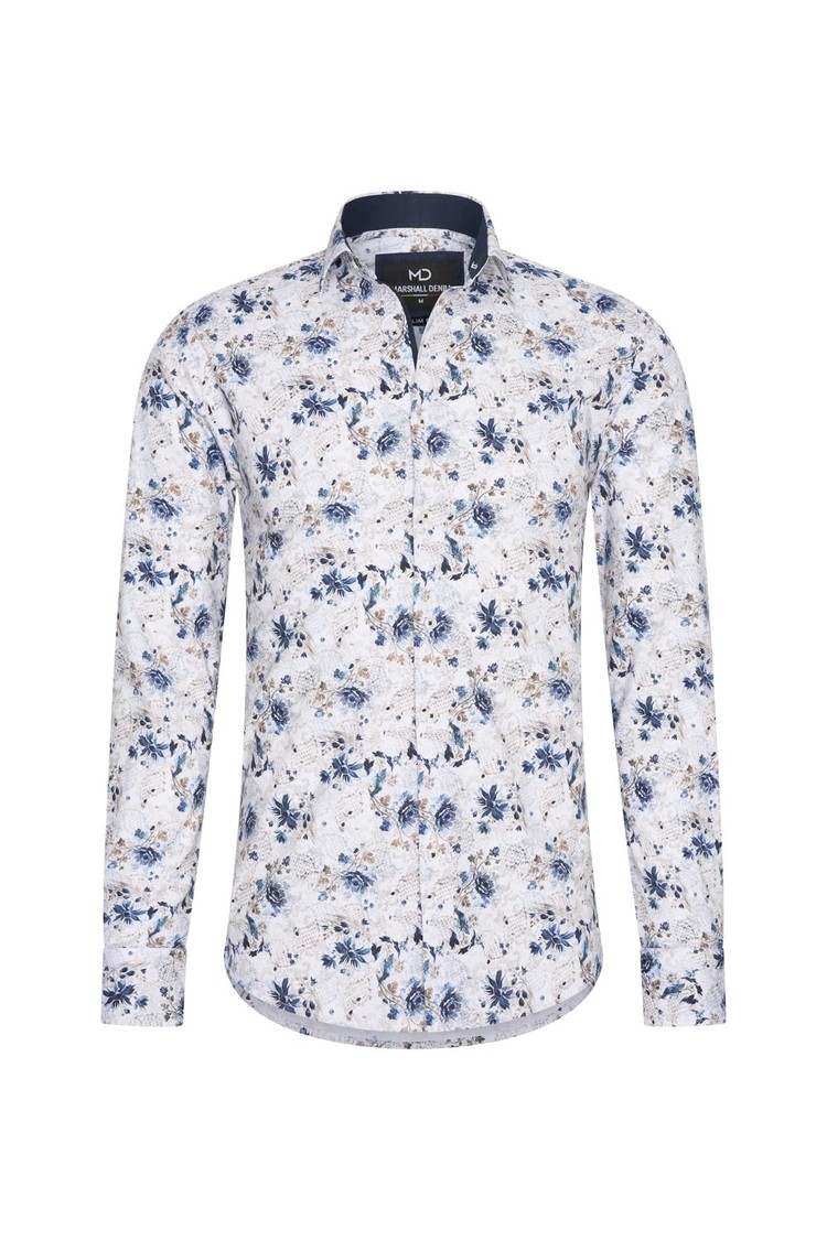 Overhemd wit bloemenprint 1998