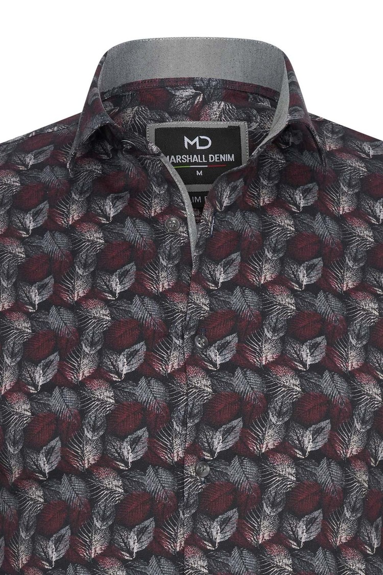 Overhemd bladeren print 1980