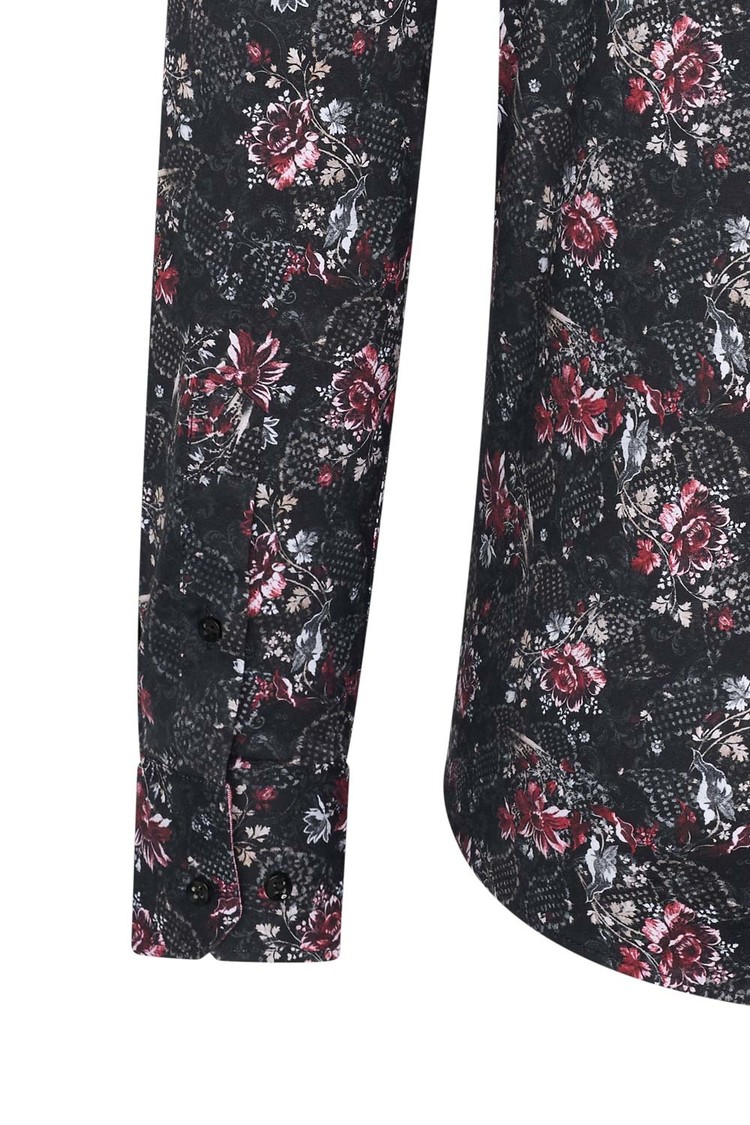 Overhemd zwart bloemenprint 1993