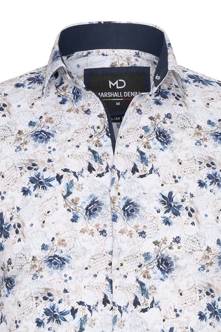 Overhemd wit bloemenprint 1998