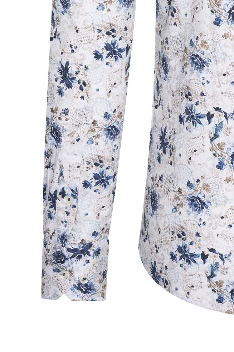 Overhemd wit bloemenprint 1998