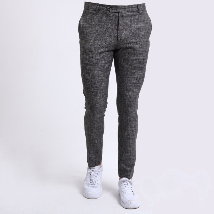 Heren Pantalon 9225-01 GERUIT GRIJS