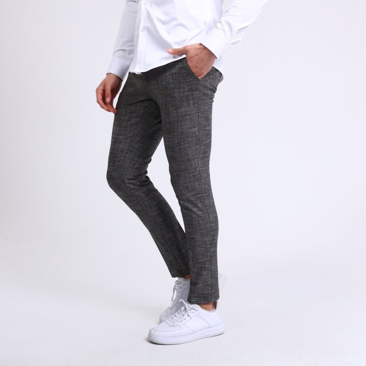 Heren Pantalon 9225-01 GERUIT GRIJS