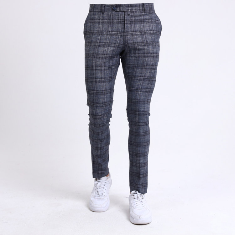 Heren Pantalon 9225-02 GERUIT BLAUW