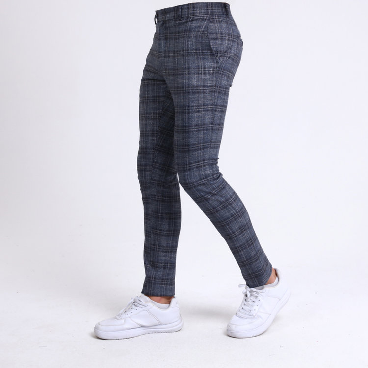 Heren Pantalon 9225-02 GERUIT BLAUW