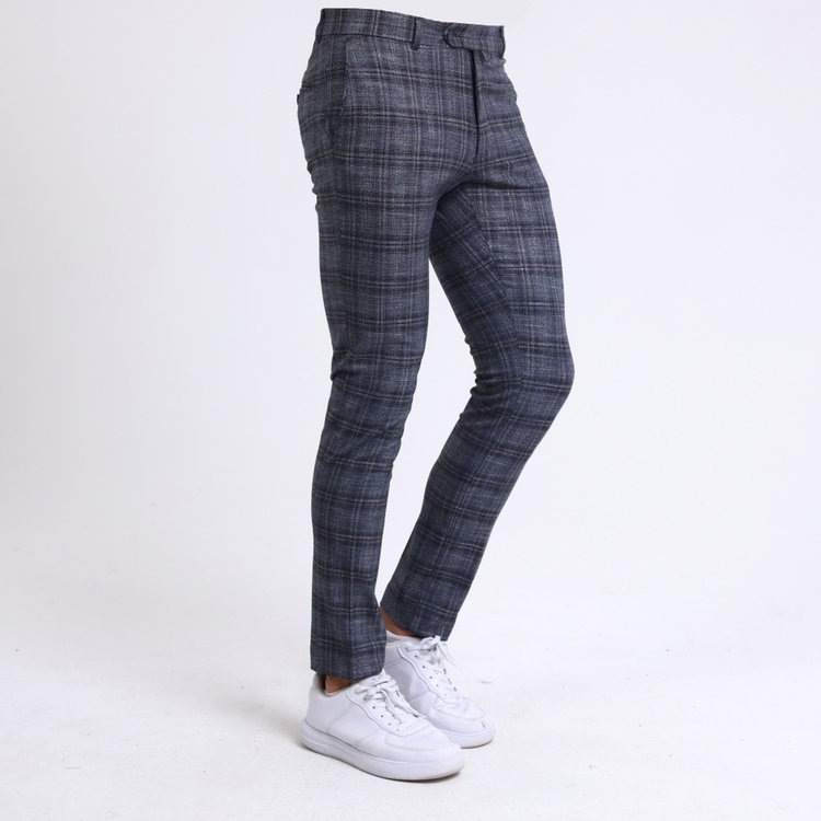 Heren Pantalon 9225-02 GERUIT BLAUW