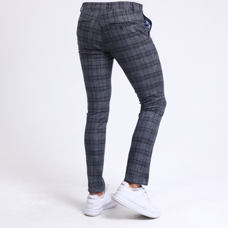 Heren Pantalon 9225-02 GERUIT BLAUW