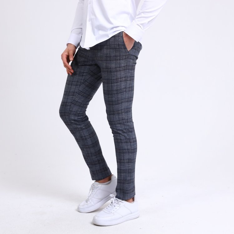 Heren Pantalon 9225-02 GERUIT BLAUW