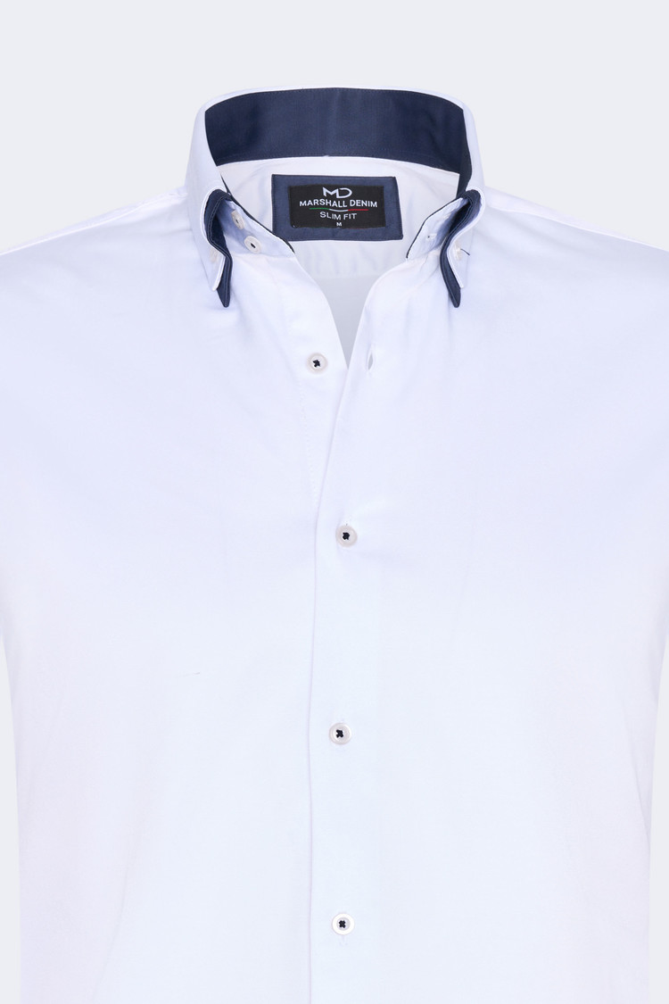 Overhemd Lange Mouw Wit met dubbele kraag