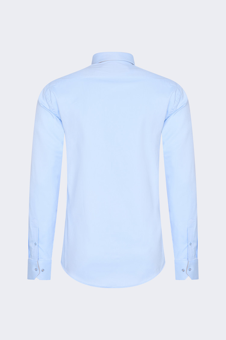 Overhemd Lange Mouw Light blauw met dubbele kraag