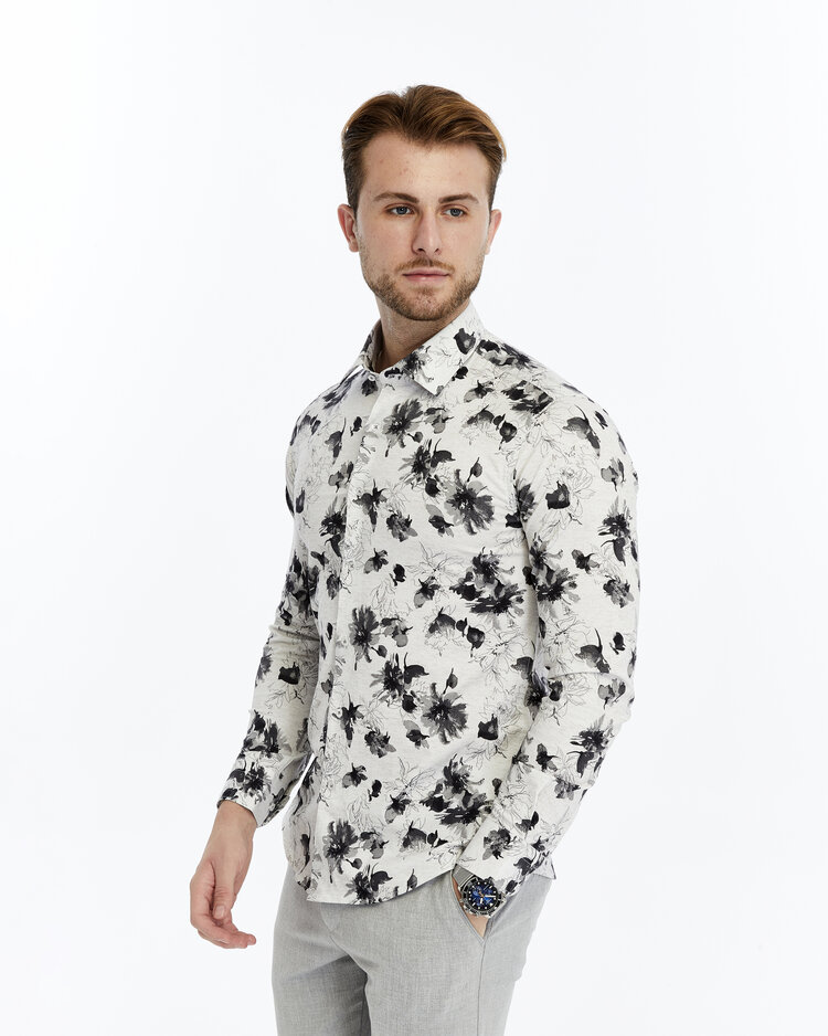 Overhemd Midnight Blossom - Lange mouwen - Klassike kraaag met moderne uitstraling