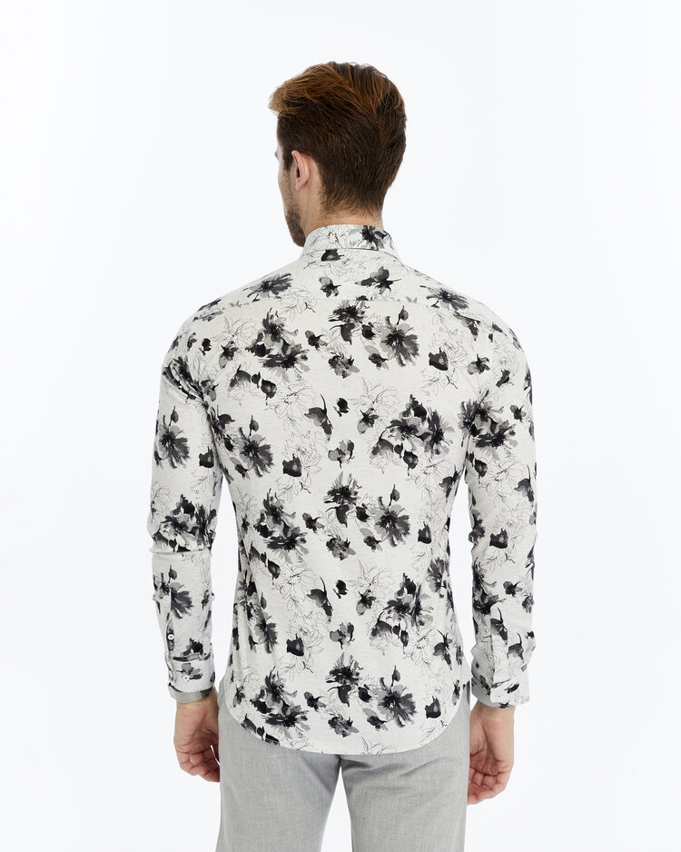 Overhemd Midnight Blossom - Lange mouwen - Klassike kraaag met moderne uitstraling