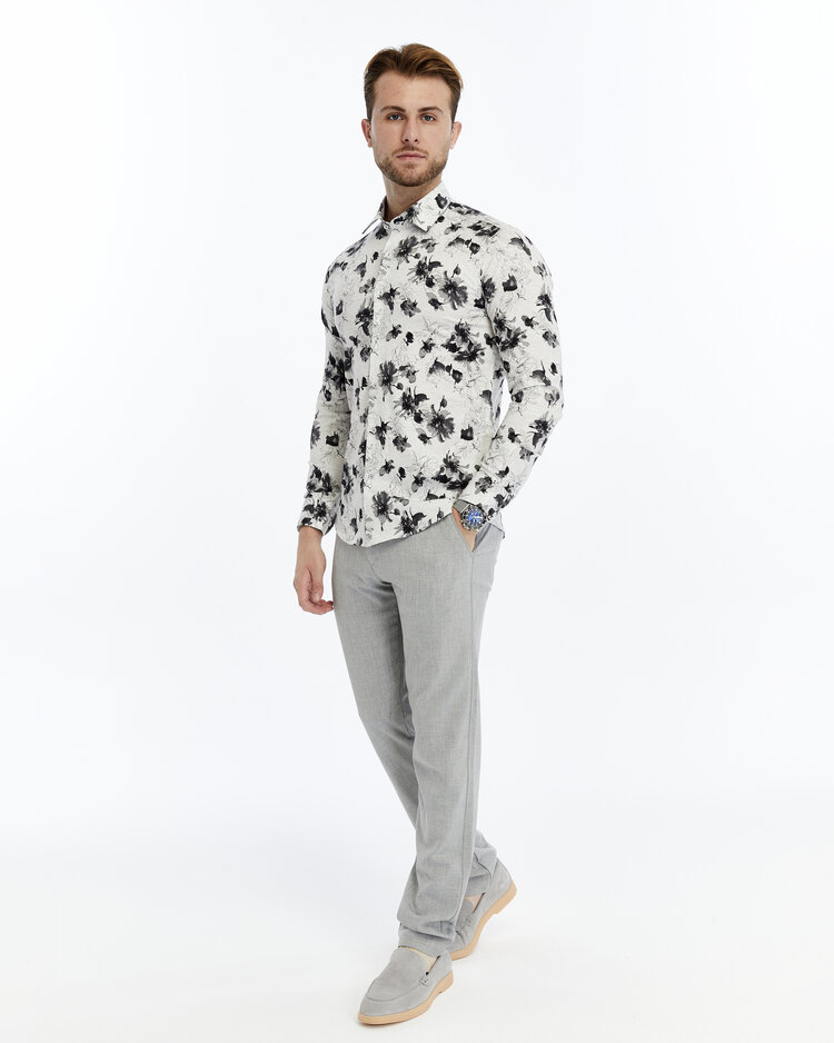 Overhemd Midnight Blossom - Lange mouwen - Klassike kraaag met moderne uitstraling