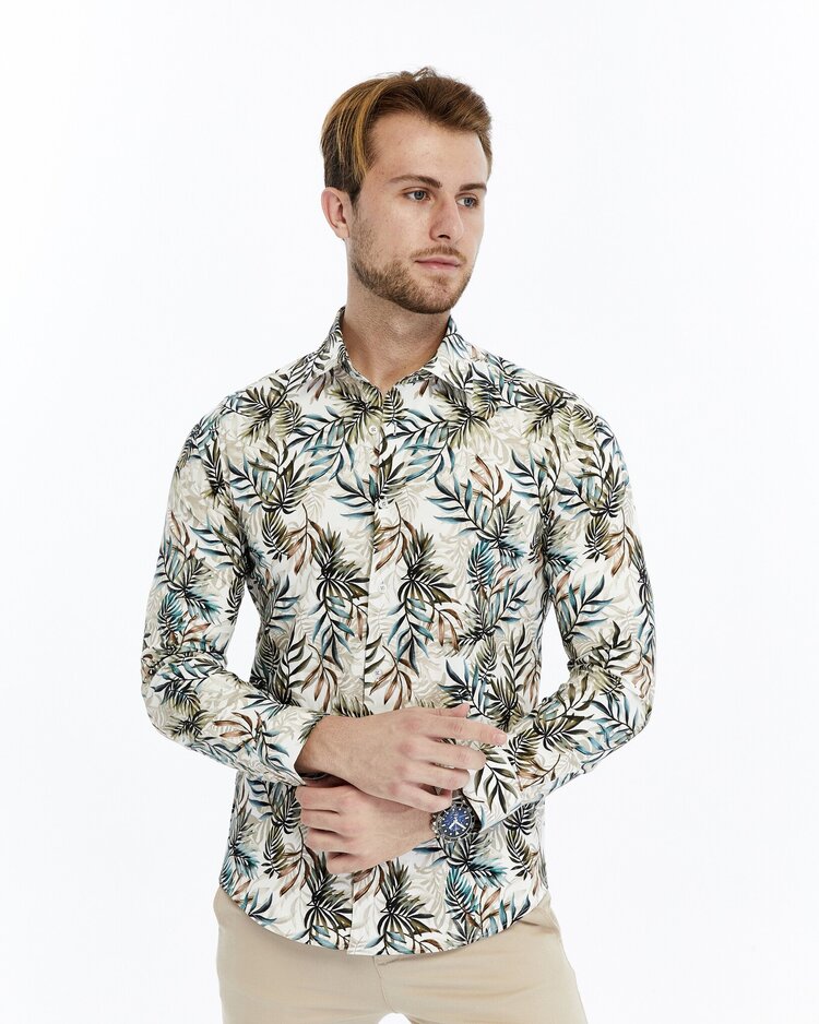 Overhemd Green Drift - Lange mouwen - Klassike kraaag met moderne uitstraling