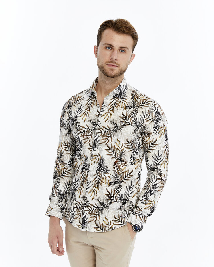 Overhemd Brown Drift - Lange mouwen - Klassike kraaag met moderne uitstraling