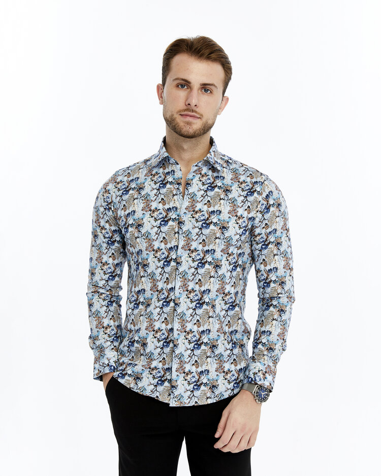 Overhemd  Azure fall - Lange mouwen - Klassike kraaag met moderne uitstraling