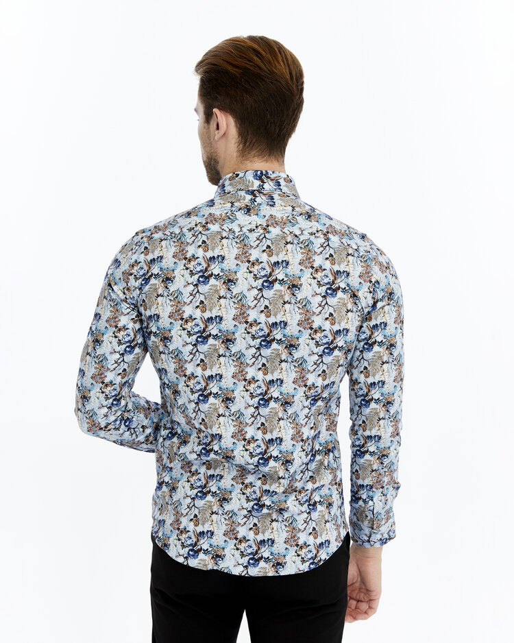 Overhemd  Azure fall - Lange mouwen - Klassike kraaag met moderne uitstraling