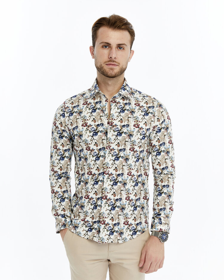 Overhemd  Indigo fall - Lange mouwen - Klassike kraaag met moderne uitstraling