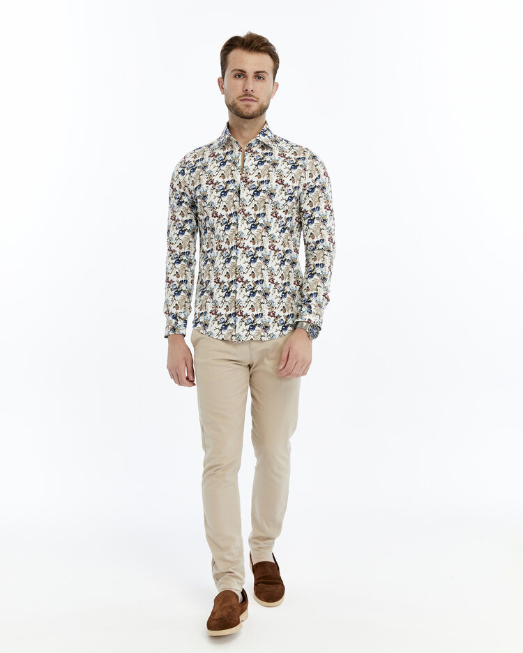 Overhemd  Indigo fall - Lange mouwen - Klassike kraaag met moderne uitstraling