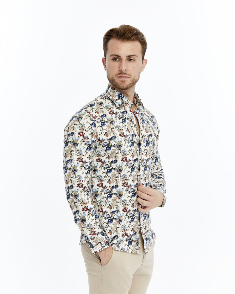 Overhemd  Indigo fall - Lange mouwen - Klassike kraaag met moderne uitstraling