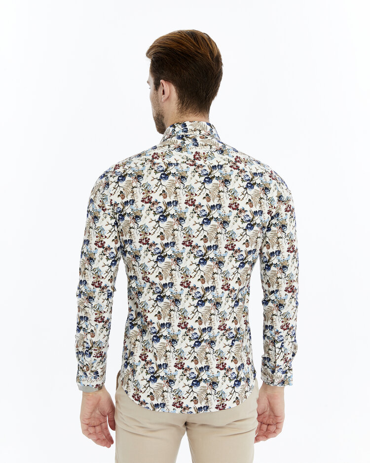 Overhemd  Indigo fall - Lange mouwen - Klassike kraaag met moderne uitstraling