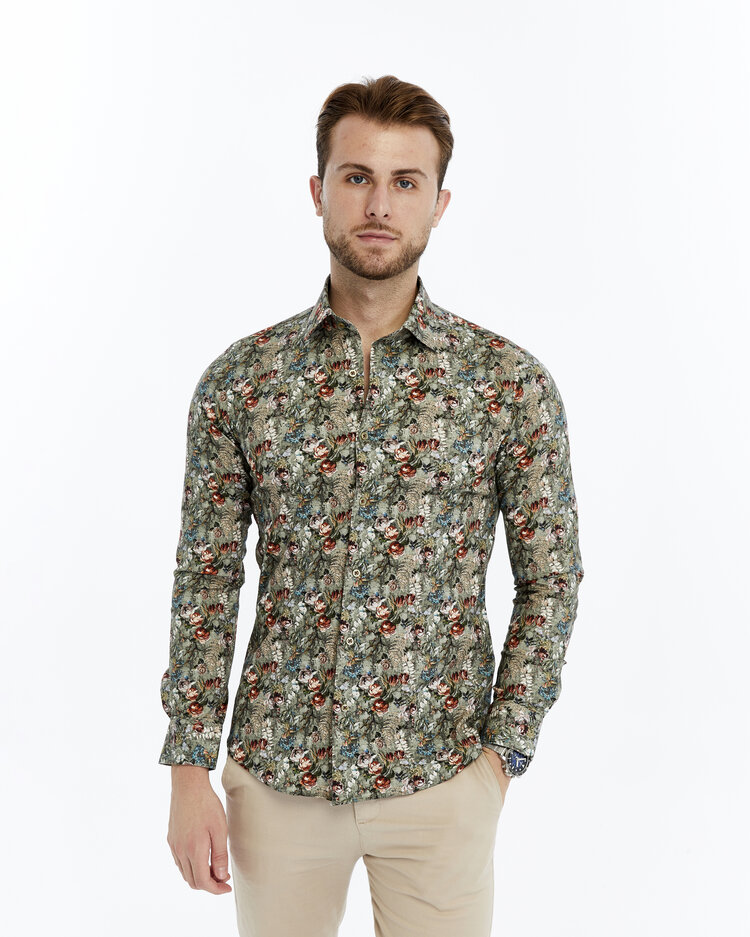 Overhemd  Olive fall - Lange mouwen - Klassike kraaag met moderne uitstraling