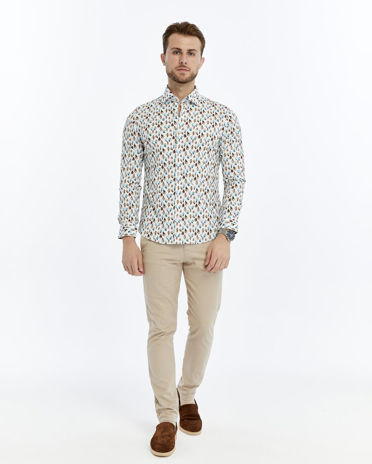 Overhemd  Autumn Print BL - Lange mouwen - Klassike kraaag met moderne uitstraling