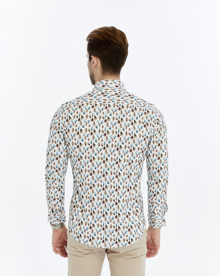 Overhemd  Autumn Print BL - Lange mouwen - Klassike kraaag met moderne uitstraling