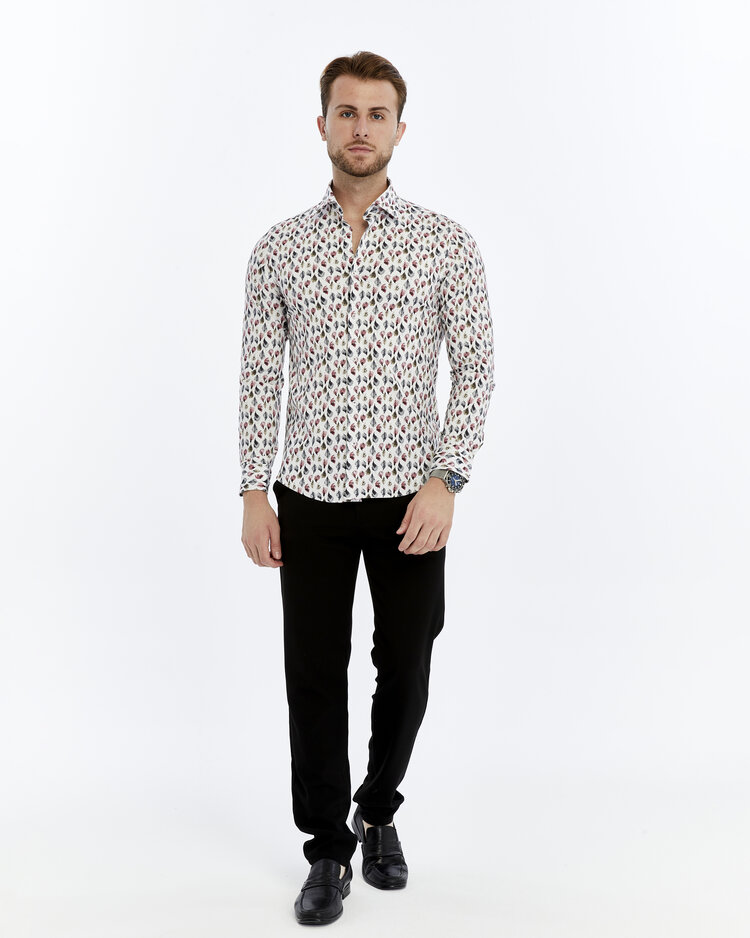 Overhemd  Autumn Print RD - Lange mouwen - Klassike kraaag met moderne uitstraling
