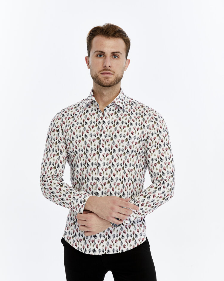 Overhemd  Autumn Print RD - Lange mouwen - Klassike kraaag met moderne uitstraling