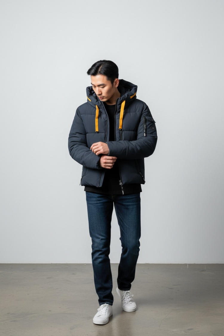 Stijlvolle gewatteerde jas met praktische opbergvakken