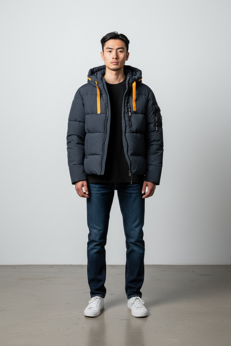 Stijlvolle gewatteerde jas met praktische opbergvakken