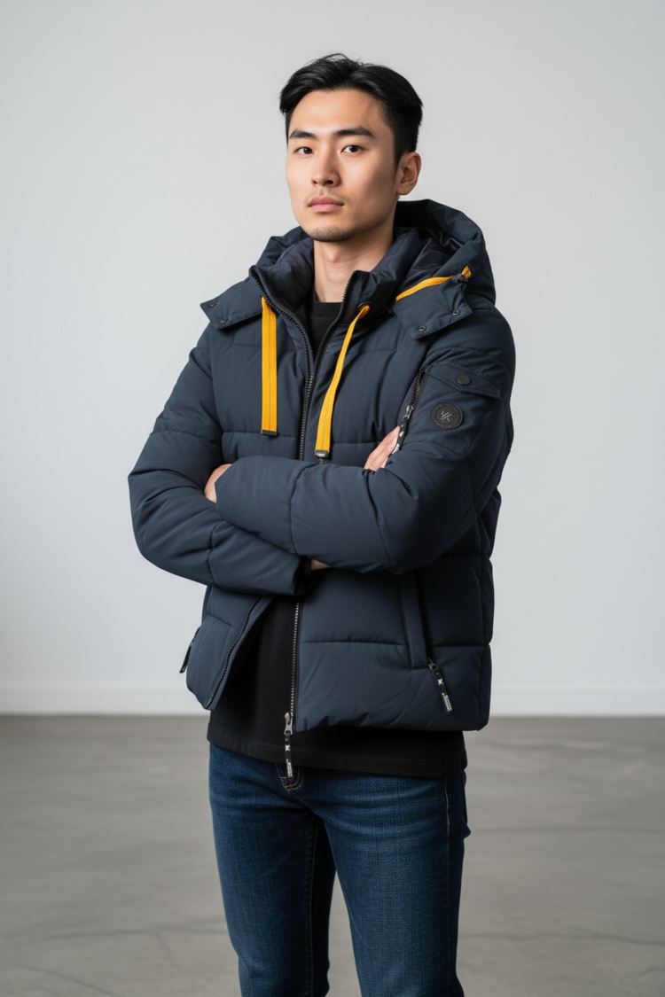 Stijlvolle gewatteerde jas met praktische opbergvakken