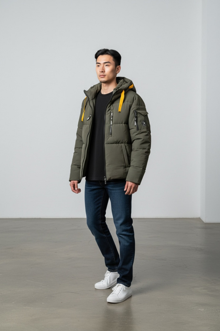 Stijlvolle gewatteerde jas met praktische opbergvakken