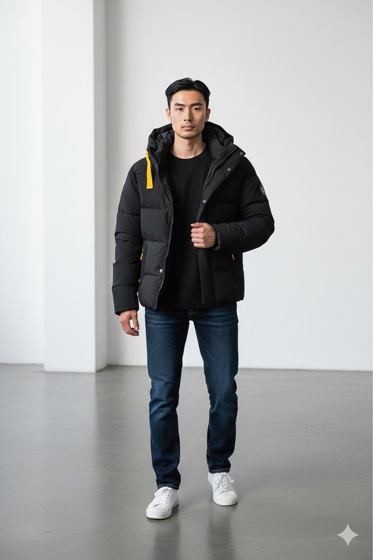 Stijlvolle gewatteerde jas met praktische opbergvakken