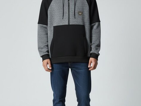 Hoodie met halve rits