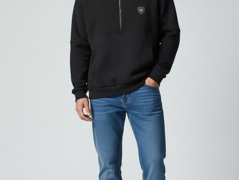 Hoodie met halve rits