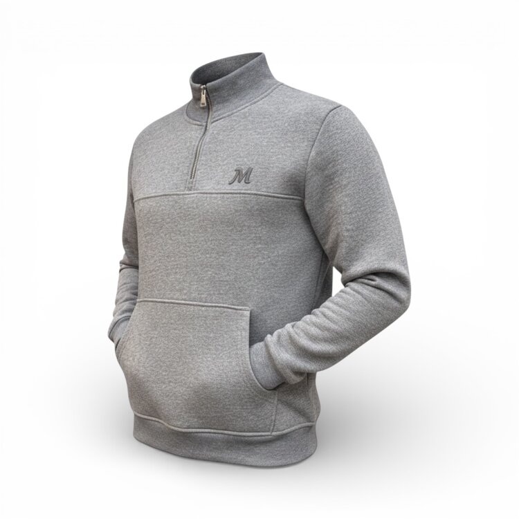Essential Half-Zip Sweater – Grey