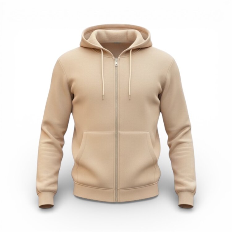 Essential Zip Hoodie – Crème Heren Vest Groen