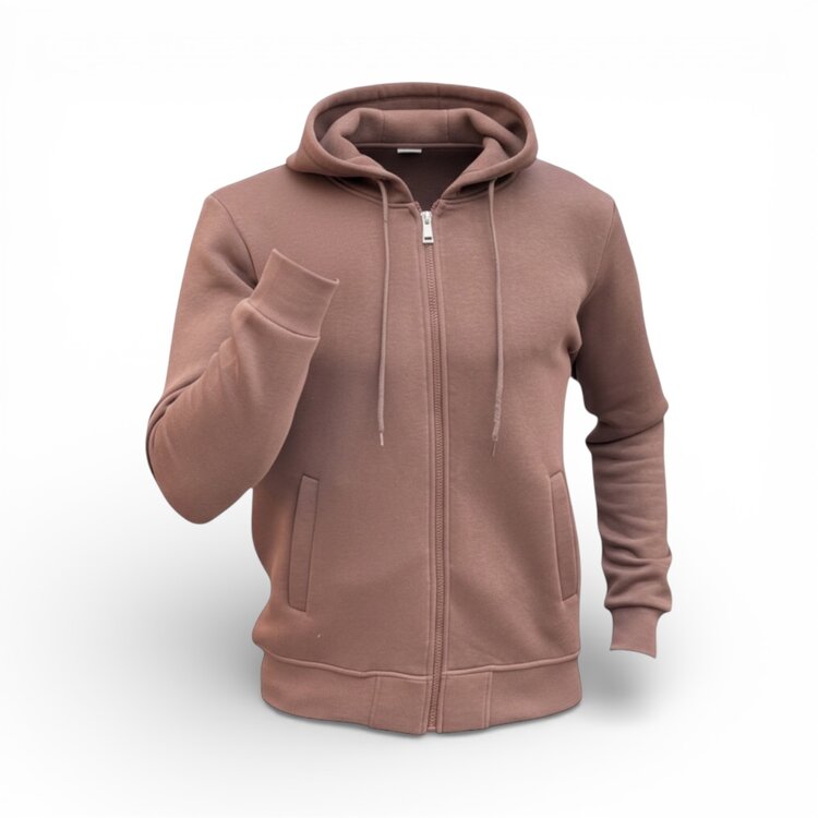 Essential Zip Hoodie – Crème Heren Vest Grijs