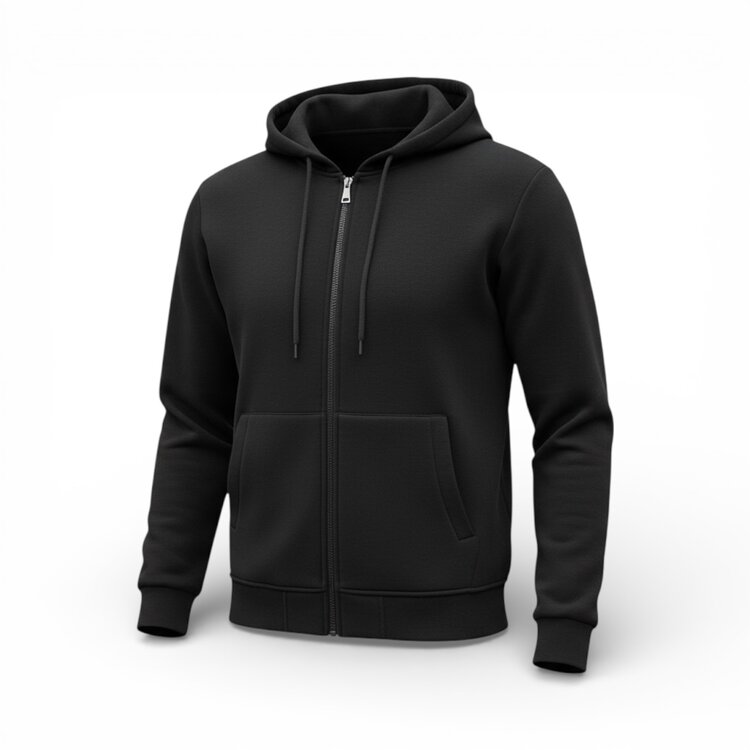 Essential Zip Hoodie – Crème Heren Vest Zwart