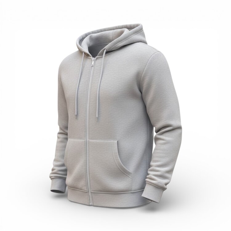 Essential Zip Hoodie – Crème Heren Vest Beige