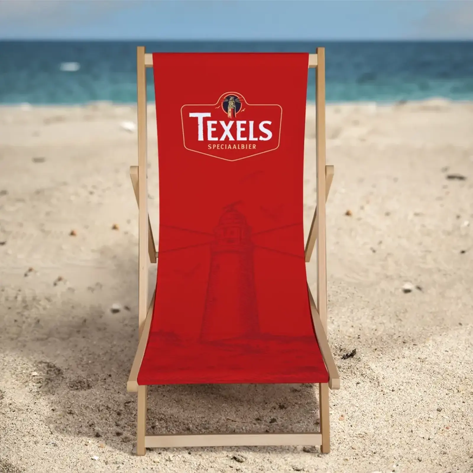Texels Strandstoel Rood Vuurtoren